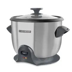 Olla Arrocera Black and Decker RC620SS 20 Tazas Acero Inoxidable