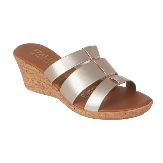 Sandalia Plataforma Athene Italian Shoemakers, Color del Calzado: Champagne, Talla de Calzado: 35